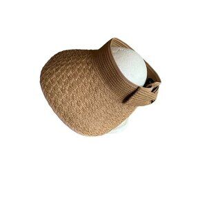 Magid Hats Women's Woven Straw Sun Visor With Bow - Adjustable Fit